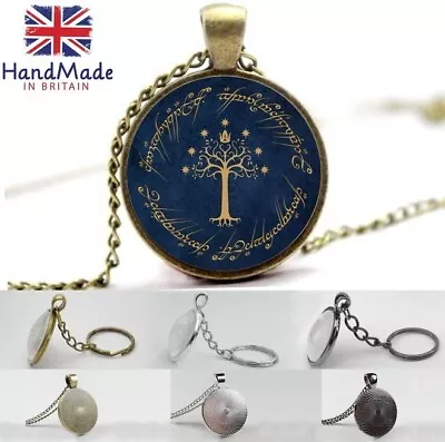 The Lord Of The Rings - White Tree Of Gondor - Photo Glass Dome Pendant Keyring • £7.99