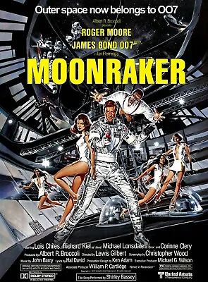 Home Wall Art Print-Vintage Movie Film Poster -MOONRAKER JAMES BOND -A4A3A2A1 • £11.99