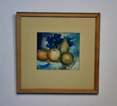 Vintage Oil Painting Signed Framed Small Fruit Still Life Mid-century  May Co. • $64.75