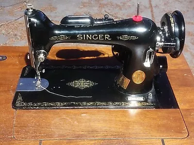 1949 Singer Sewing Machine Model 66 In Cabinet Great Shape • $389.99