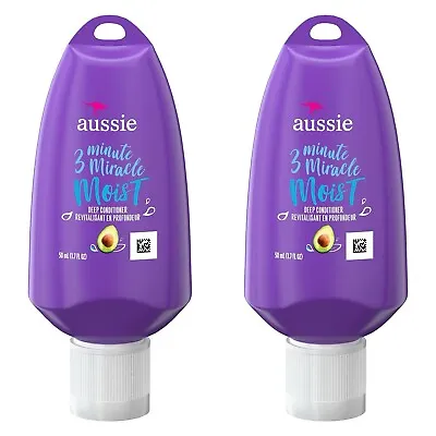 Aussie Moist 3 Minute Miracle Moist Deep Conditioner - 1.7 Fl Oz (5ml) Pack Of 2 • $7.95