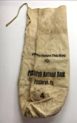 Vintage Pittsburgh National Bank Cash Money Bag • $17.08