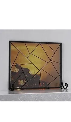 Fire Beauty Fireplace Screen Decorative Mesh Geometric Fire Spark Guard Gate • $39.99