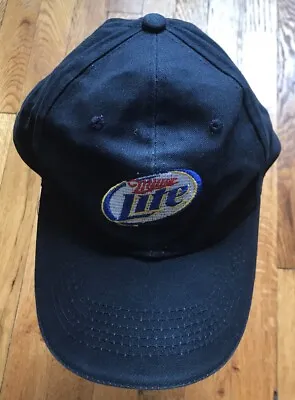 Miller Lite Beer Hat Cap Blue Embroidered Adjustable One Size Vintage Men's • $17.99