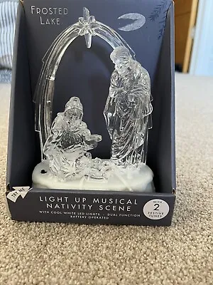 Frosted Lake Light Up Musical Nativity Christmas Scene  • £10