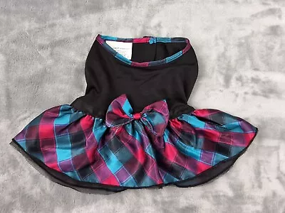 Build A Bear Pink Blue Checked Standing Cat Dog Style Dress Cute Silky  • $10.99