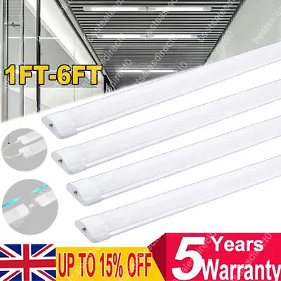 LED Strip Light 6FT Batten Tube Light Garage Office Shop Ceiling Lamp Linkable • £10.90