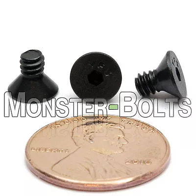 #6-32 X 1/4  - Qty 10 - Flat Head Socket Caps Screws SAE Alloy Steel Black Oxide • $4.88