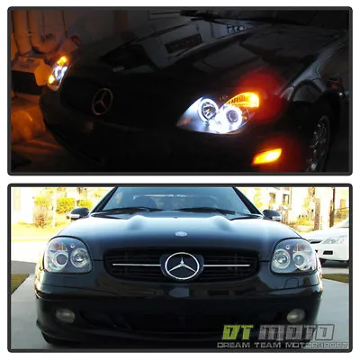 Black 1998-2004 Mercedes-Benz R170 SLK230 SLK320 LED Halo Projector Headlights • $215.96