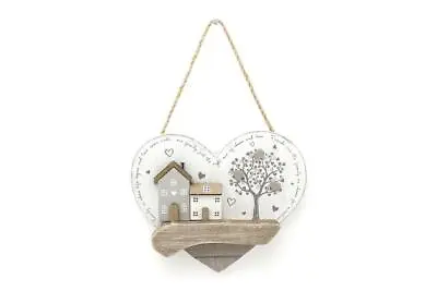 £3.29 • Buy Wooden Houses Heart Sign Wall Hanging Ornament