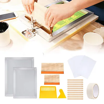 £42.96 • Buy 27x Screen Printing Starter Kit Silk Screen Printing Frame With Mesh & Tape