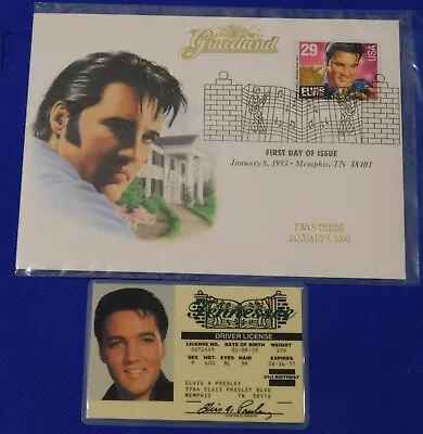 Elvis Presley Jan 8 1993 Gold Letters I Was There Envelope Plus Driver License • $12
