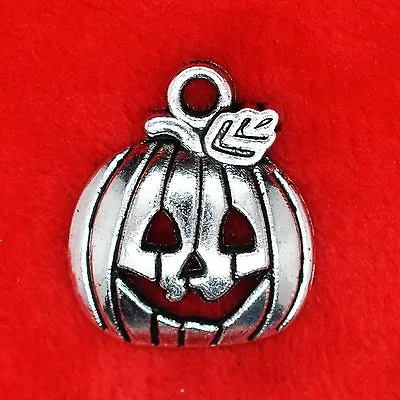 8 X Tibetan Silver Halloween Pumpkin Charms Pendants 18MM Craft Beading DIY • £2.49