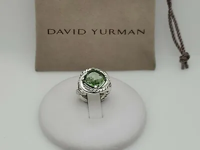 David Yurman Sterling Silver Infinity Ring 11x11mm Prasiolite Size 6 • $190