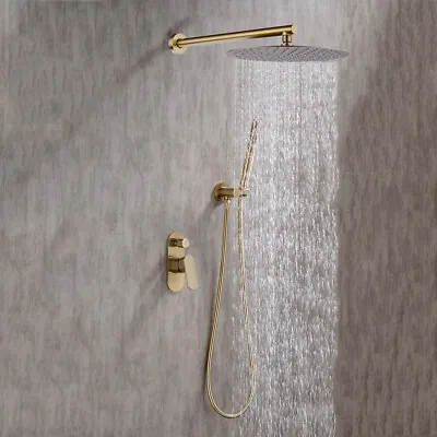 £138 • Buy Bathroom Brass Rainfall Shower Mixer Set Shower Valve Bath Taps Faucet Kit 