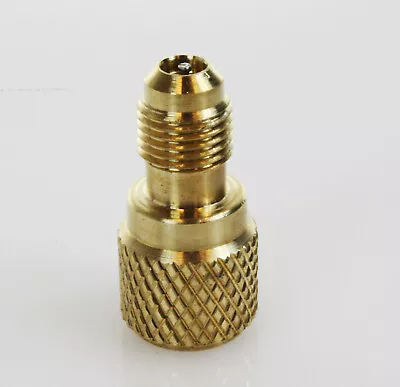 HVAC 1/4  Male To 1/2  Female ACME AC R134a Brass Adapter Fitting W/ Valve Core • $7.99