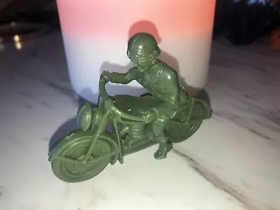 Vintage 1960's Timmee Green Army Men Motorcyle Rider Marx MPC Processed Plastic • $13.69