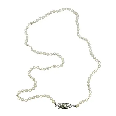 Petite Seed Akoya Saltwater Cultured Pearl Necklace Sterling Silver Vtg 18.75  • $296.25
