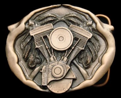 $35 • Buy Ra08155 *nos* 1994 Harley-davidson **v-twin Engine & Naked Ladies** Buckle