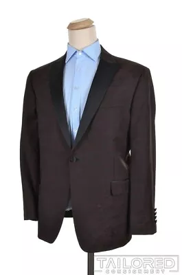 NEW - JOS A. BANK Burgundy Camoflauge Wool SLIM FIT Blazer Smoking Jacket - 42 R • $75