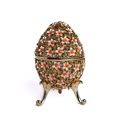 Large Flower Egg Trinket Box  Handmade By Keren Kopal Austrian Crystals • $20.50