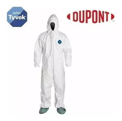 Dupont Tyvek Disposable Protective Coverall Cleaning Paint Spray Suit Hood Boots • $10.99