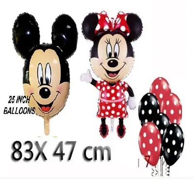 Micky Mouse Luftballon Kopf Minnie Foilen Ballon Disney Foil Balloon Maus Helium • £2.49