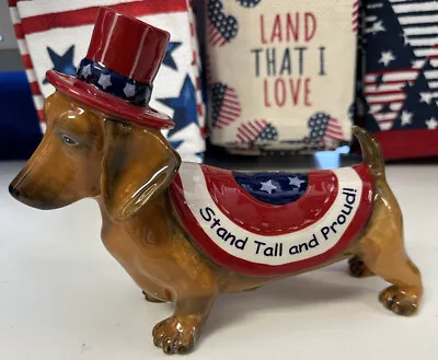 NEW Blue Sky Patriotic “Stand Tall & Proud” July 4th DACHSHUND DOG • $48.95