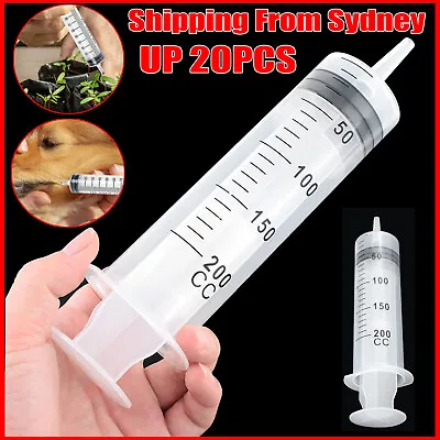 UP 20PCS 200ml Plastic Large Syringe Measuring Nutrient Fit For Lab Kitchen NEW • $15.85