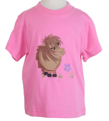 £12.95 • Buy Embroidered Horse  Cuddly Pony Design Kid's T Shirt Pink Cotton Ramblers