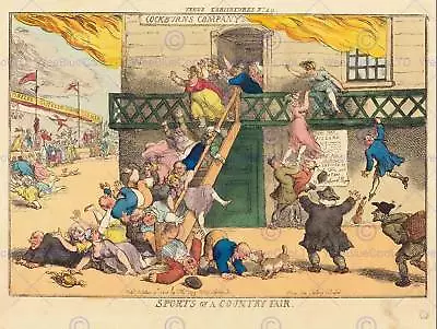£10.99 • Buy Thomas Rowlandson British Sports Country Fair Old Art Painting Poster Bb6448b