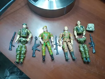 4 Vintage GI Joe's W Accessories!!  (Red Star HammerLanard & Footloose) • $15