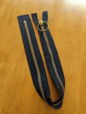 NEW Vintage 22  HEAVY Metal  Talon Zipper USA Navy Blue Large Round Pull • $10.50