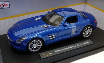 2009 Mercedes Sls Coupe 6.3 Amg C197 Metal Blue Maisto 36196 Gullwing 1/18 • $94.83