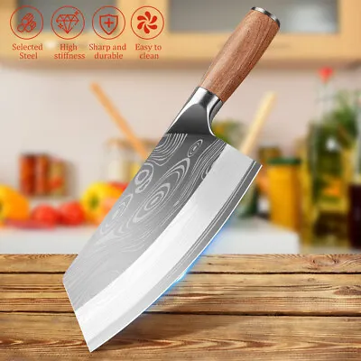 8  Meat Cleaver Chef's Knife Hand Forged Heavy Duty Butcher Knife Kitchen Knife • $21.99