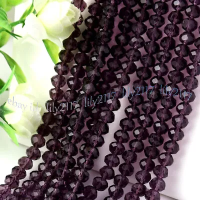 Wholesale Faceted Crystal Glass Rondelle Spacer Loose Beads For Jewelry Making • $2.59