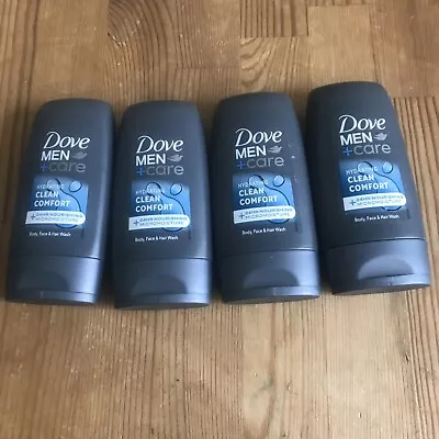 Dove Men Care Clean Comfort Body & Face Wash Travel Size X 4 55ml Bundle Set • £7.95