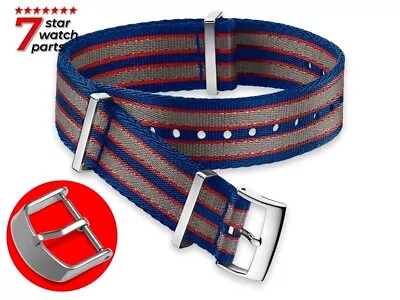 NATO Watch Strap Band DIVERS G10 Military NYLON Fabric Army Men’s Blue Grey Red • £8.49