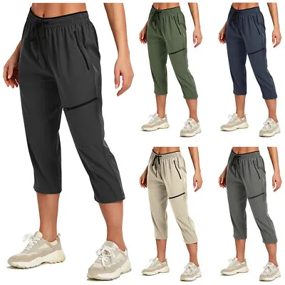 Women's Capri Pants Casual Hiking Quick Dry Lightweight Stretch Cropped Joggers • $19.99