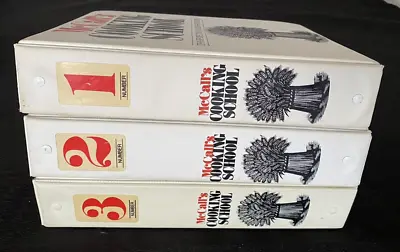 VTG 1986 McCall’s Cooking School 3 Volume Complete Recipe Set In 3 Ring Binders • $59.99