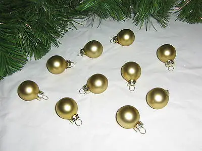 Gold Glass Miniature Balls Christmas Ornaments Satin For Feather Wire Tree • $9.95