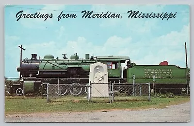 Postcard MS Meridian Greetings Locomotive Jimmie Rodgers Music Blue Yodeler D3 • $6.97