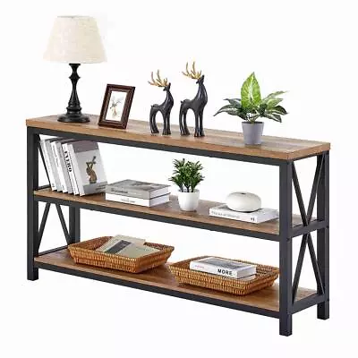 Industrial Console Table For Entryway Wood Sofa Table Rustic Hallway Tables... • $262.58