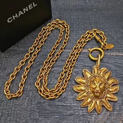 CHANEL Gold Plated CC Logos Lion Charm Vintage Necklace Pendant #276c Rise-on • £606.59