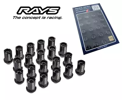 RAYS STRAIGHT DURA WHEELS LUG NUTS M12X1.5 L42 VOLK RACING Black From Japan • $167