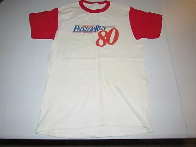 Vintage 1980 Noble Roman's Freedom Run IU Men's White Red Shirt Size S • $3.99