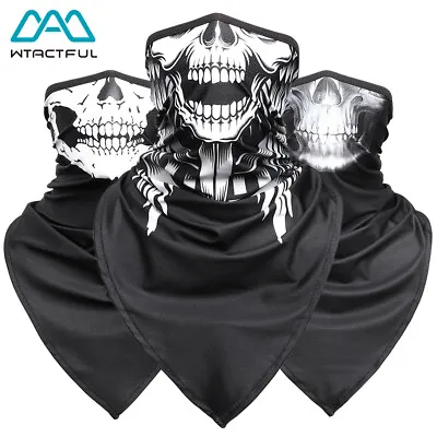 3D Skull Face Mask Neck Gaiter Sun Shield Bandana Neckerchief Scarf Halloween • $8.99