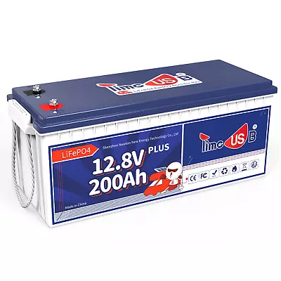 Timeusb LiFePO4 Battery 12V 200Ah PLUS 200A BMS Deep Cycle 2560W Lithium Battery • $499.99