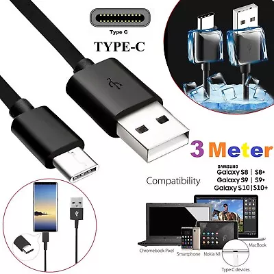 3M Samsung Galaxy Note 10 S8 S9 S10 Fast Data Charging Cable USB Type C Android • £2.95