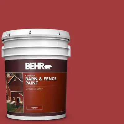 Fence Exterior Paint 5 Gallon Red Barn Livestock Safe Durable Oil Latex Adhesion • $104.80